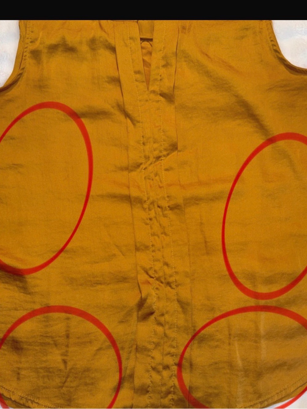 The Limited Women’s Mustard Yellow Sleeveless Keyhole Blouse Top Size Large - Picture 7 of 9